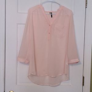 Maurices, Sheer Pink Shirt, Size Medium